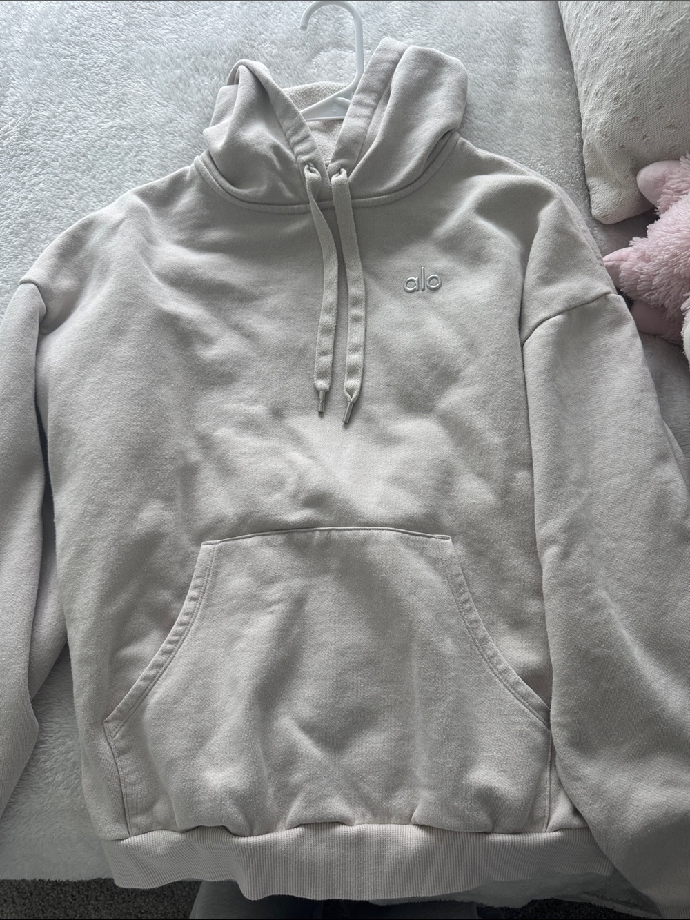 ALO Yoga Pullover Hoodie in Light Gray